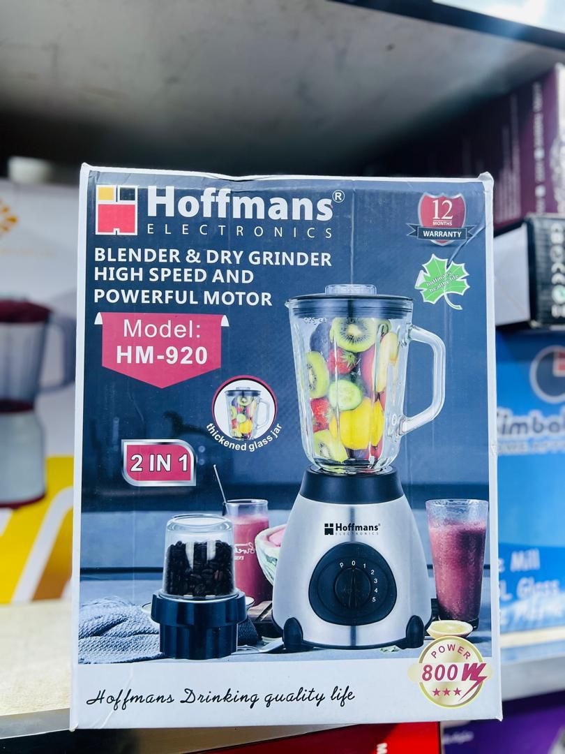 Hoffmans HM-920 2in1 1.5L Glass Jar Blender