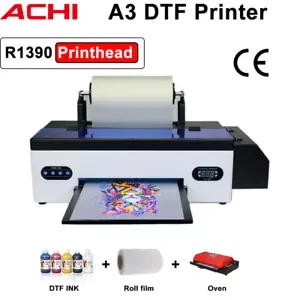 A3 DTF Flatbed Printer EPSON R1390 Print Head T-shirt Heat Transfer With Oven UK